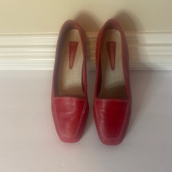 Enzo Angiolini Red Leather Women's Loafers/shoes, size 7M - Picture 2 of 7